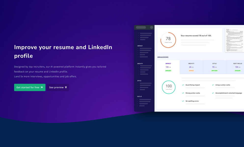 Herramientas de ia Resume Worded